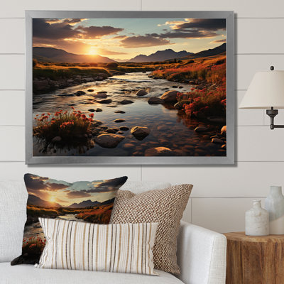 " Brown Montana Landscape " Mixed Media Print