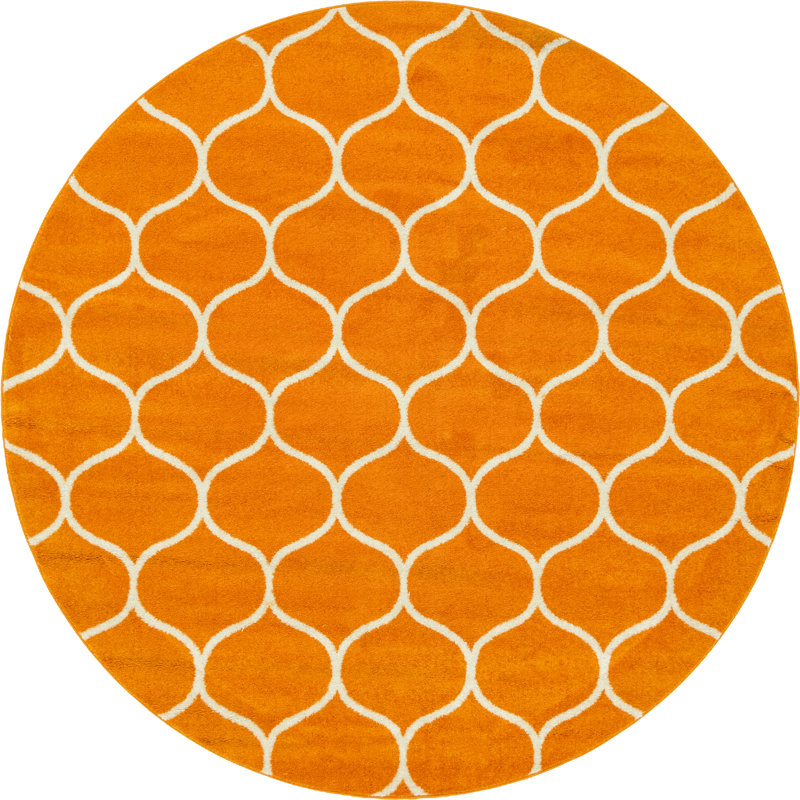 Tapis orange Grammont, Rond 3 pi 1 po, Orange