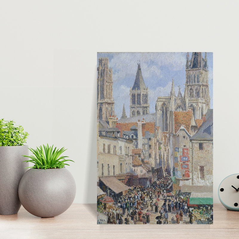Rue de l'épicerie, Rouen, 1898. Estampe d'art mural contemporain abstrait impressionniste représentant la ville.