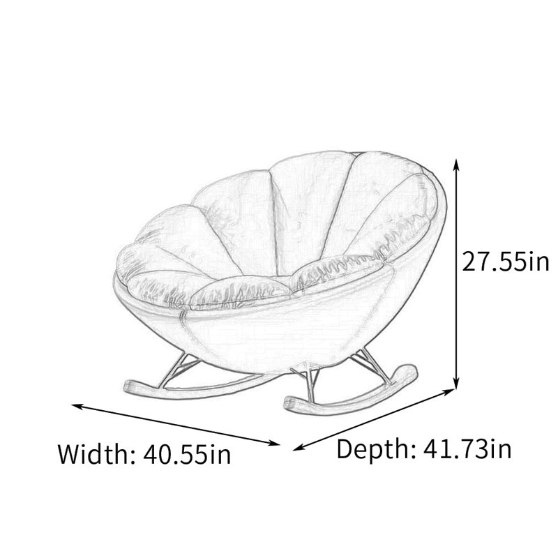 Modern Ergonomic Sunflower Casual Rocking Chair, Beige