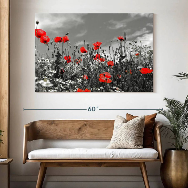 Champ de coquelicots, H 34 po x l 51 po