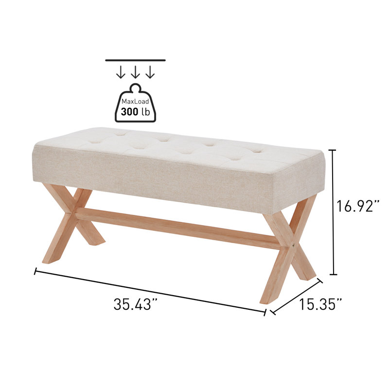 Banc rembourré Mykyla, Beige