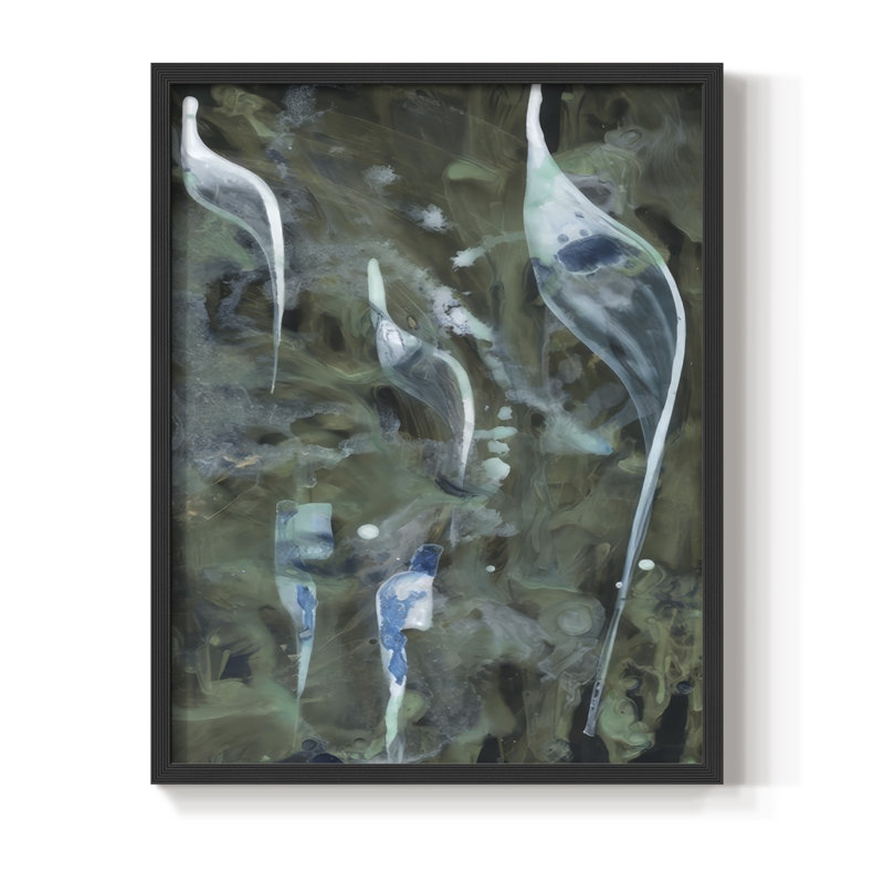 «Beginning in the Great Deep II», reproduction encadrée - bois massif, H 15 po x l 12 po, Cadre noir