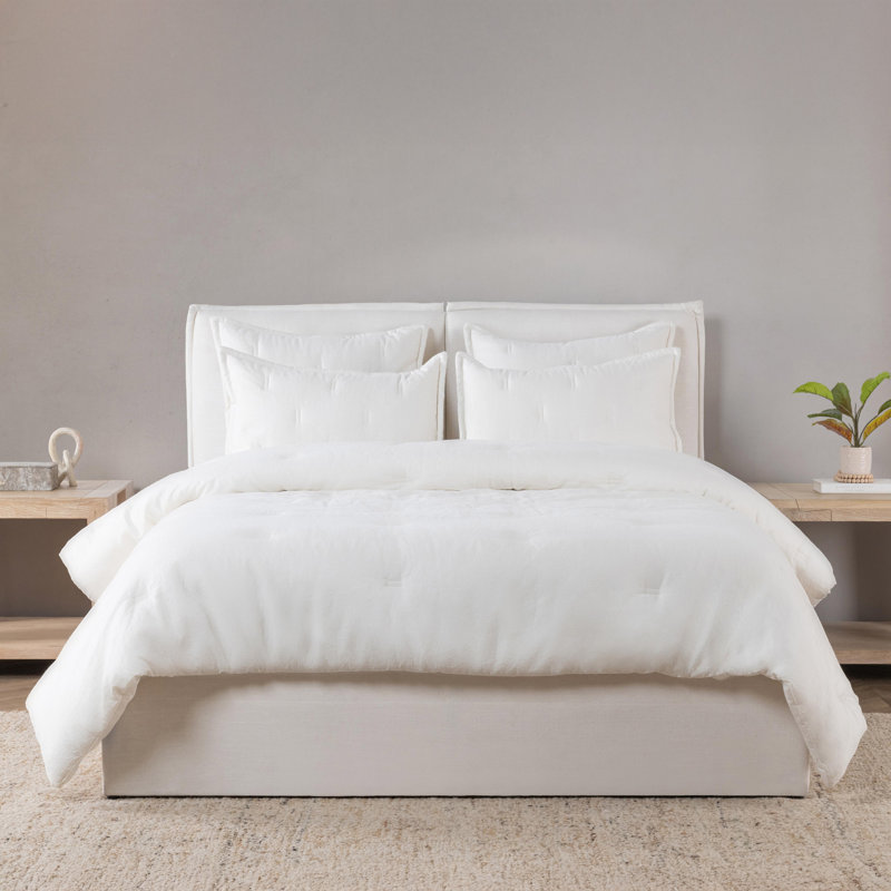 Talia Linen Comforter Set, Cloud, King