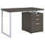 Bureau réversible à 3 tiroirs gris patiné