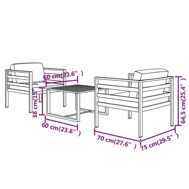 3 Piece Lounge Sectional Seating Group