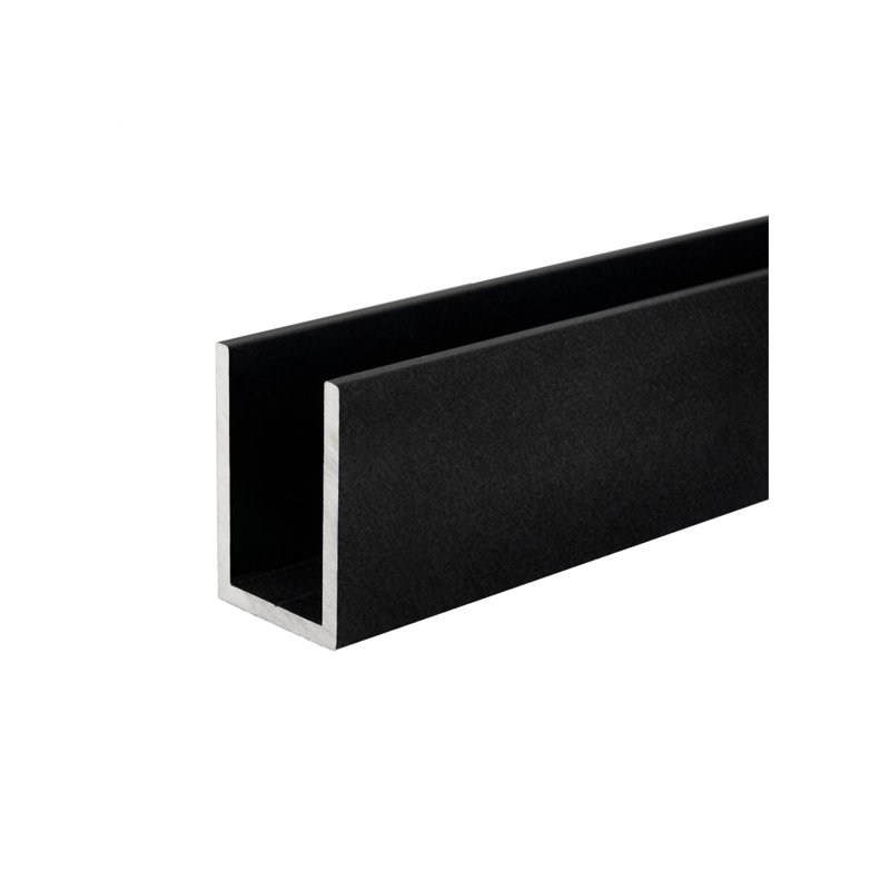 FHC CUC15MBPT121N 1 "x 1-1 / 2" U-Channel - Échantillon long 12 po - Noir thermolaqué