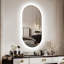 Kuron Oval Lighted Metal Framed Wall Mounted Bathroom / Vanity Mirror in Aluminum Alloy-1353364509