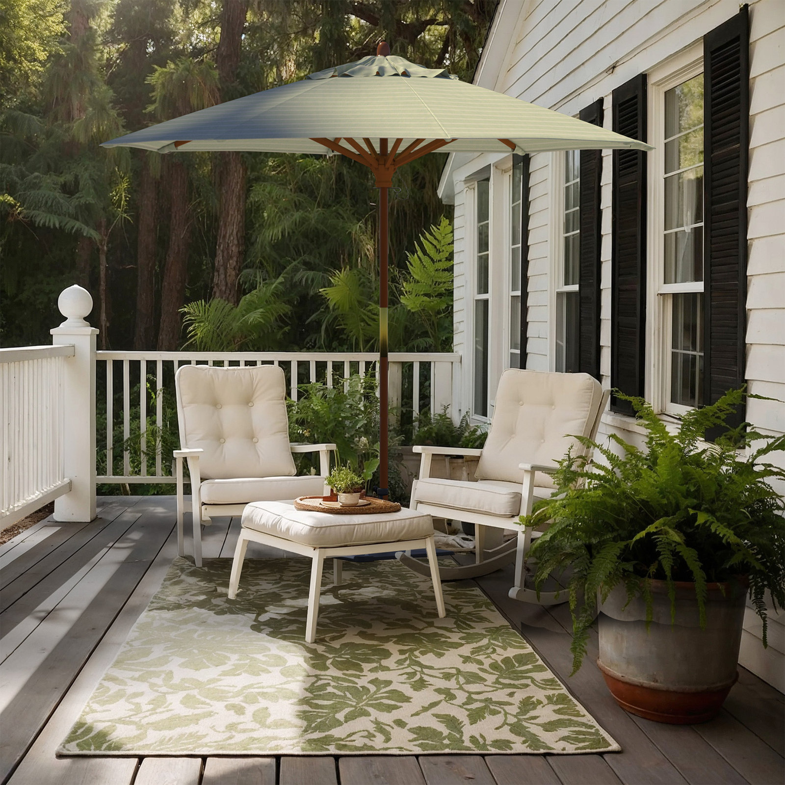 Manford 108'' Sunbrella® Outdoor Umbrella, Unwind Rainwashed Sunbrella®