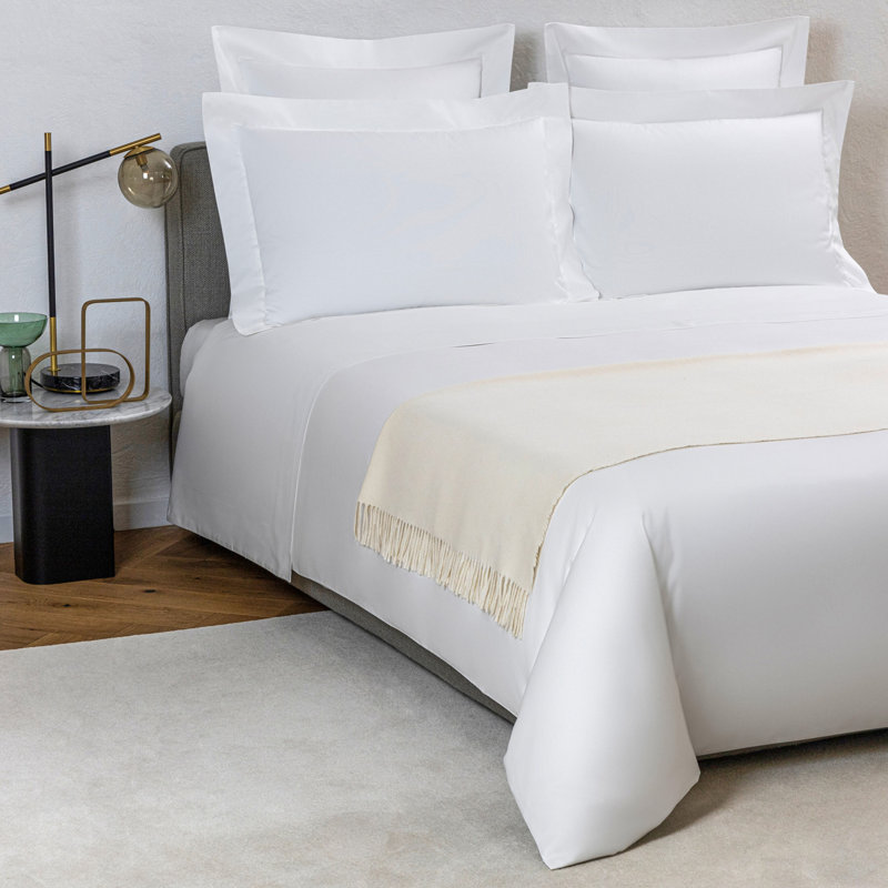 Pure Cashmere Hand Woven Throw Blanket, Milk