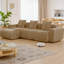 Canapé modulaire en L à 3 places avec passepoil à bordure française, sans assemblage requis, avec canapé-coussin et repose-pieds mobile-575756700