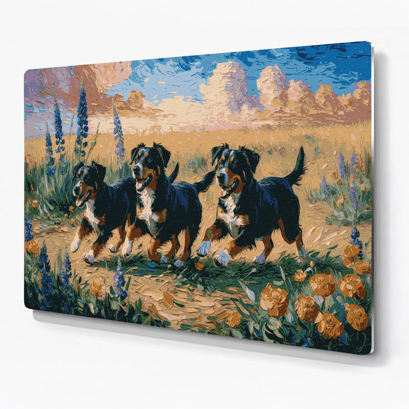 Dogs Lancashire Heeler Brown Metal Wall Art, 11" H x 14" W
