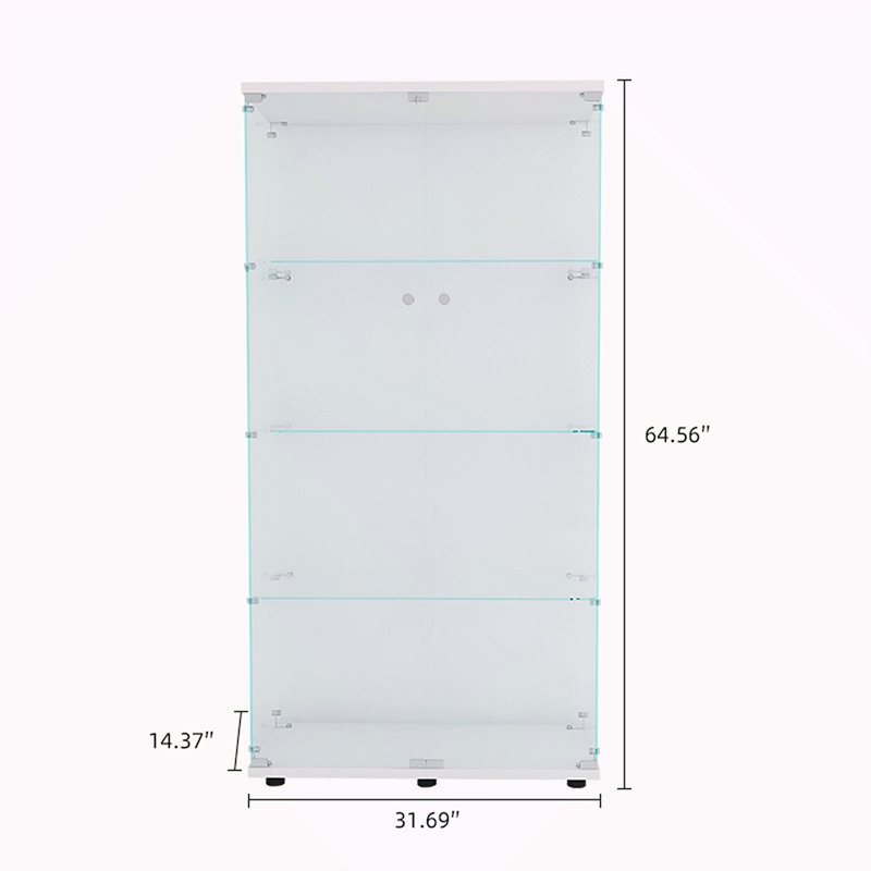 Vitrine à deux portes avec 4 tablettes, Blanc