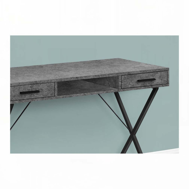 Bureau d'ordinateur à domicile avec tiroir, Gris foncé