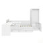 Lit plateforme en bois avec 6 tiroirs, tablettes, bureau et garde-robe-750752751