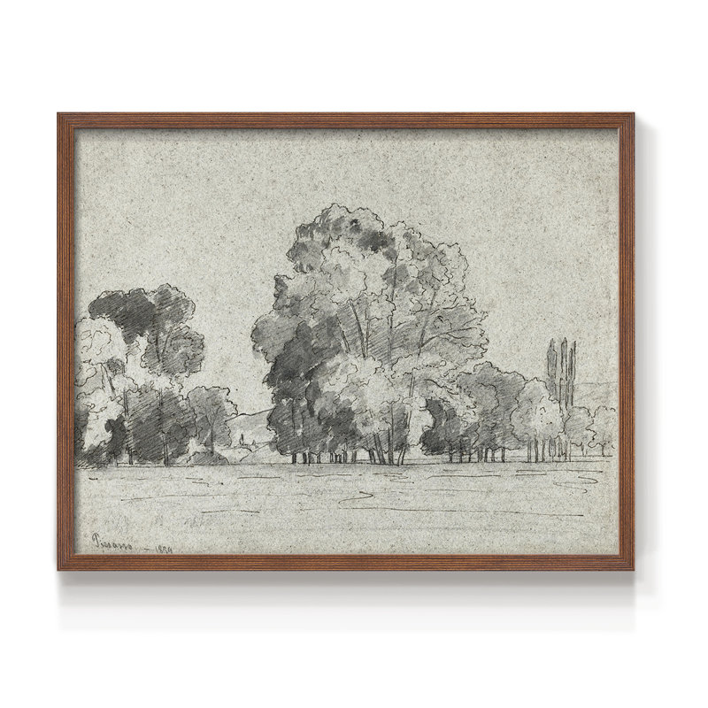 Paysages rétro-XIXe, reproduction encadrée, H 11 po x l 14 po, Noyer