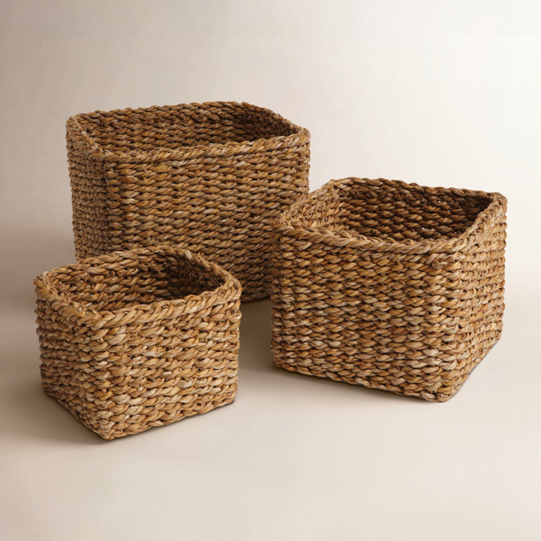 Charton 3 Piece Seagrass Mini Square Baskets Set Birch Lane™