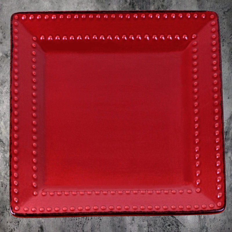 16 Piece Stoneware Dinnerware Set - Service for 4, Red