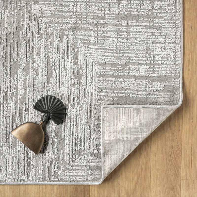 Modern Solid Textured Area Rug, Rectangle 5' x 7'