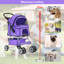 Poussette pour animaux de compagnie Poussette pliable à 4 roues pour chien avec housse en maille respirante-57840366