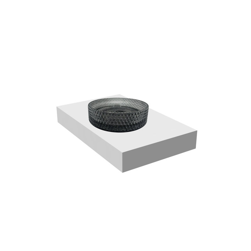 Scotch 16" Round Decorative Light Black Vessel Sinks With 36" White Base, Light Black