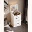 Bureau de coiffeuse 3-en-1 avec miroir rabattable et bureau en verre