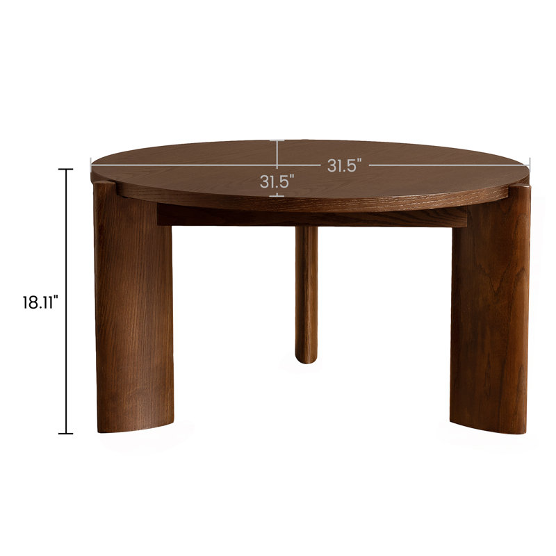 Modern Round Coffee Table with Three-Legged Design