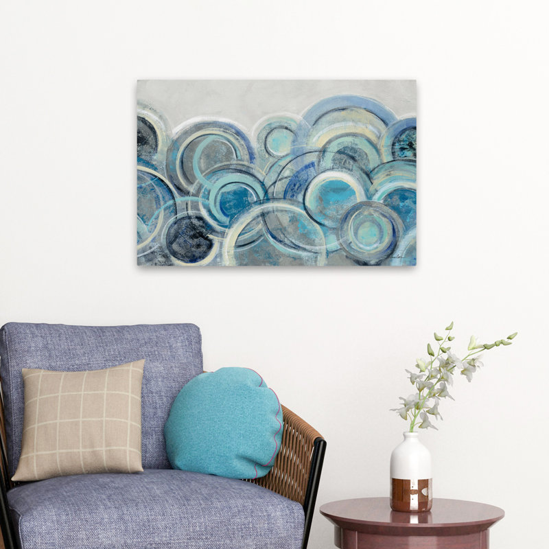 Variation contemporaine bleu-gris, H 24 po x l 16 po