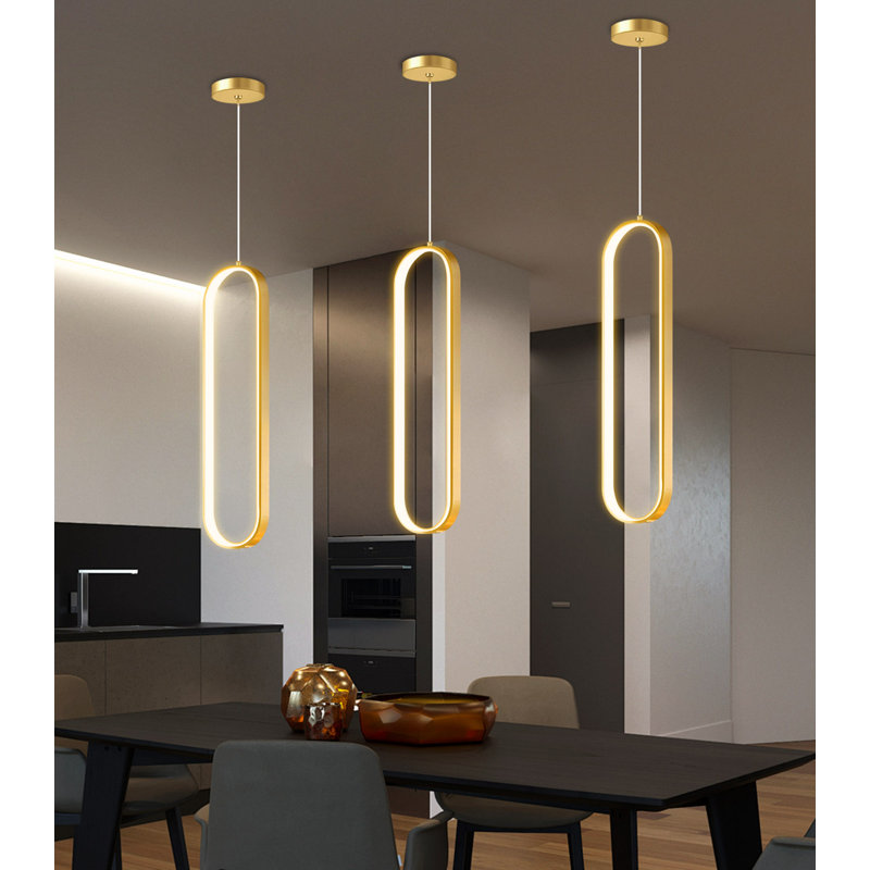 Lustre moderne moderne à DEL, Gold