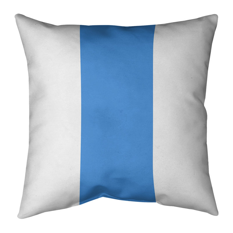  Coussin Football, 16 po x 1 po, Blanc / Bleu, Simili suède