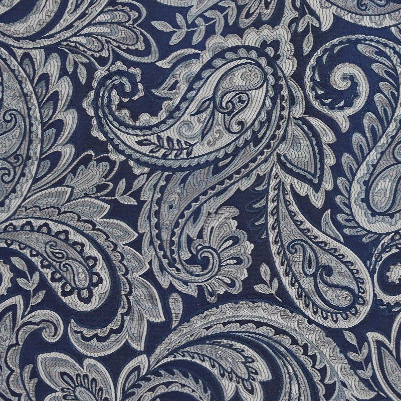 Jacquard Curtain Panel Pair(2 Pcs Window Panels), 50" W x 108" L, Navy