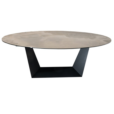 Bruge Oval Metal Base Dining Table
