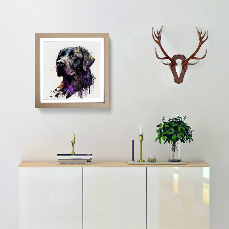Labrador Retriever Splatter - Framed Print, Oak