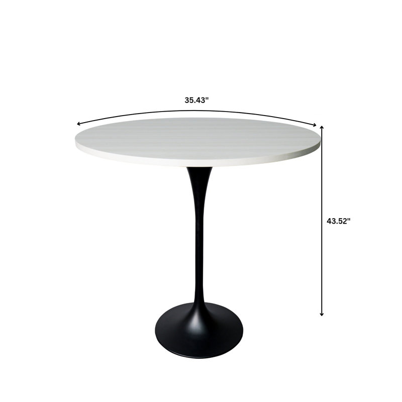 Table de salle à manger Harton, Bois naturel clair, H 43,52 po x L 35,43 po x l 35,43 po