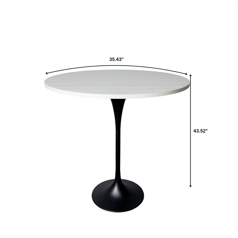 Table de salle à manger Harton, H 43,52 po x L 35,43 po x l 35,43 po, Bois naturel clair