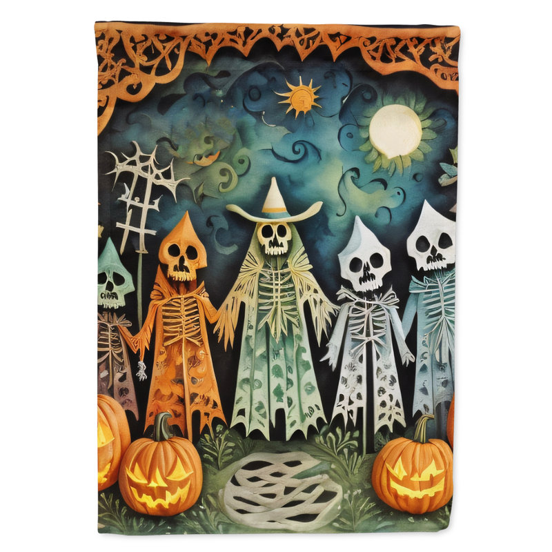 Double Sided 40'' H x 28'' W Polyester Halloween House Flag