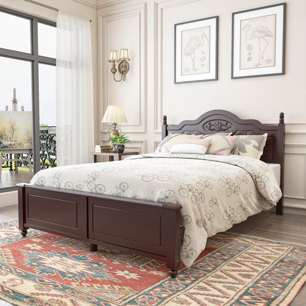 Lark Manor Anahly Solid Wood Bed Frame with Headboard | Wayfair