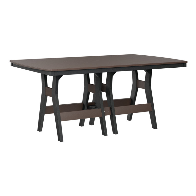 Table de bar rectangulaire 72 po Berlin Gardens Harbor, Noir, H 38,87 po x l 72 po x P 44 po, Chocolat / Brun