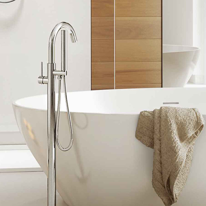 Floor Tub Filler with Diverter