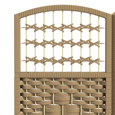 Cloison à 3 panneaux de 5,6 pi Écran d'intimité naturel élégant. Tissé à la main pour les espaces de vie. Construction, permet l'air et. Pliable pour économiser de l'espace. Aucun écran d'assemblage, aspect bois. Diviseur d'intimité.