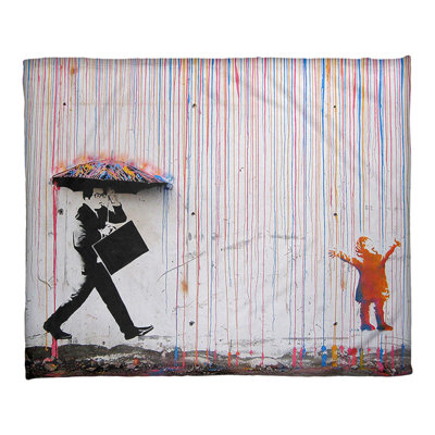 Banksy Sewn Throw Blanket