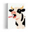 Vache drôle et meuglante - Illustration abstraite contemporaine représentant une vache dans un paysage naturel-105267977