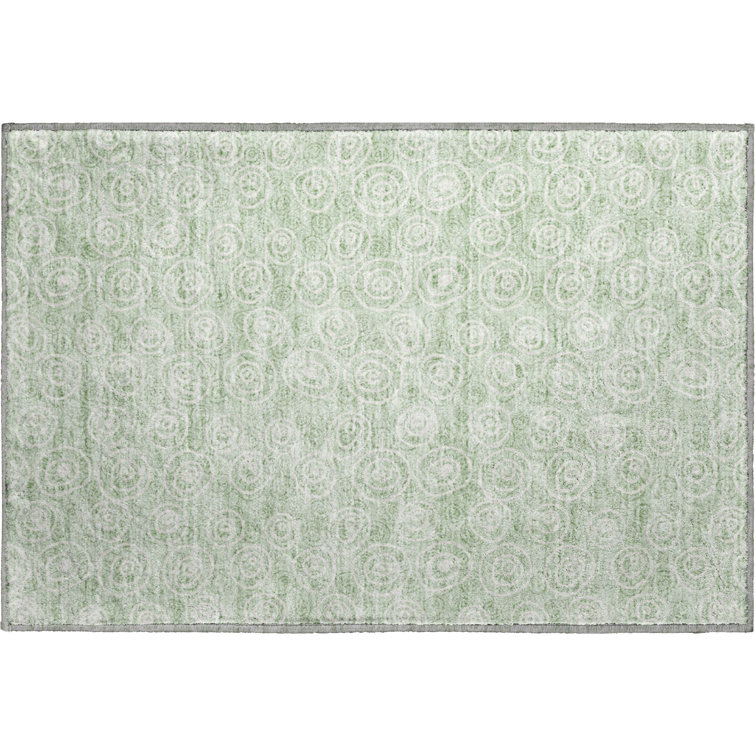 Premium Machine Washable Prisco Mint Rug
