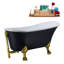 Baignoire de trempage sur pieds 63 "avec drain, pattes et plateau en bambou 63" Streamline-76674076-76674071