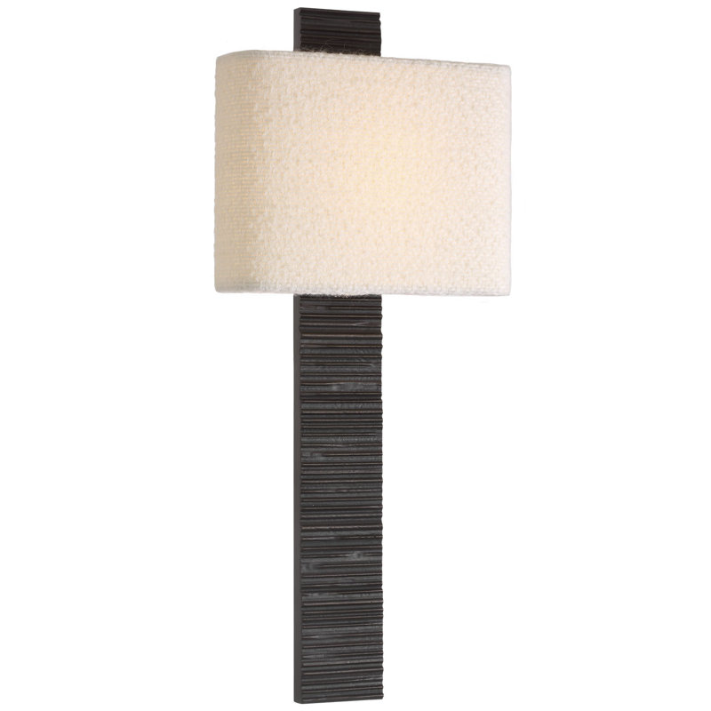 Anne-Marie Barton Fumar 23" Tail Sconce with Bouclé Shade, Ridged Carbon