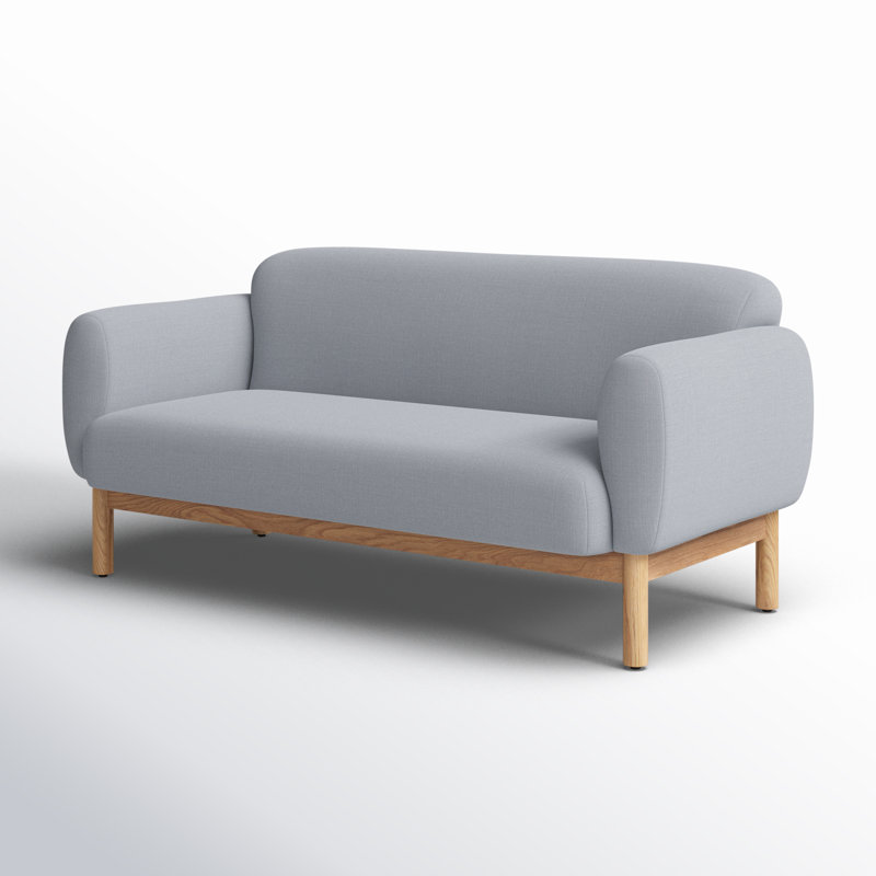 Tulum Sofa, Metro Light Gray Linen Blend, 68" W