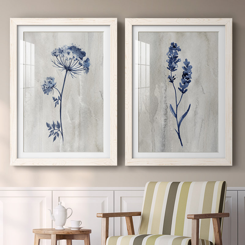 " Indigo I " 2 - Pieces, White, 27.5" H x 75" W x 1.5" D