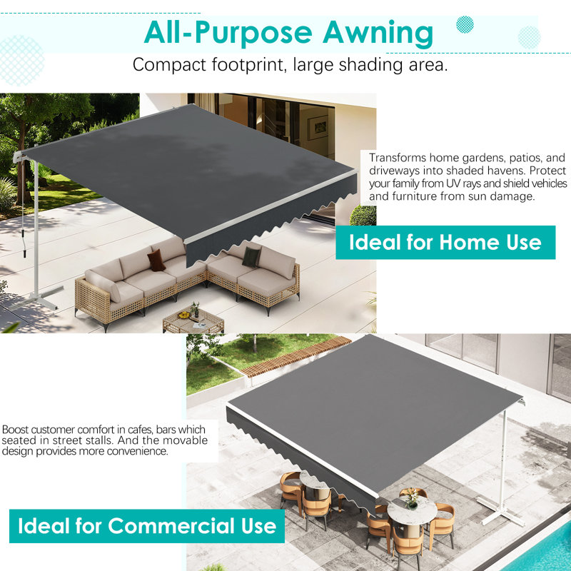 Sun Shade Shelter For Home Or Commercial, 96" H x 120" W x 96" D