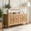 Grande armoire de rangement sculptée à porte fleurie avec poignée en métal-728798201