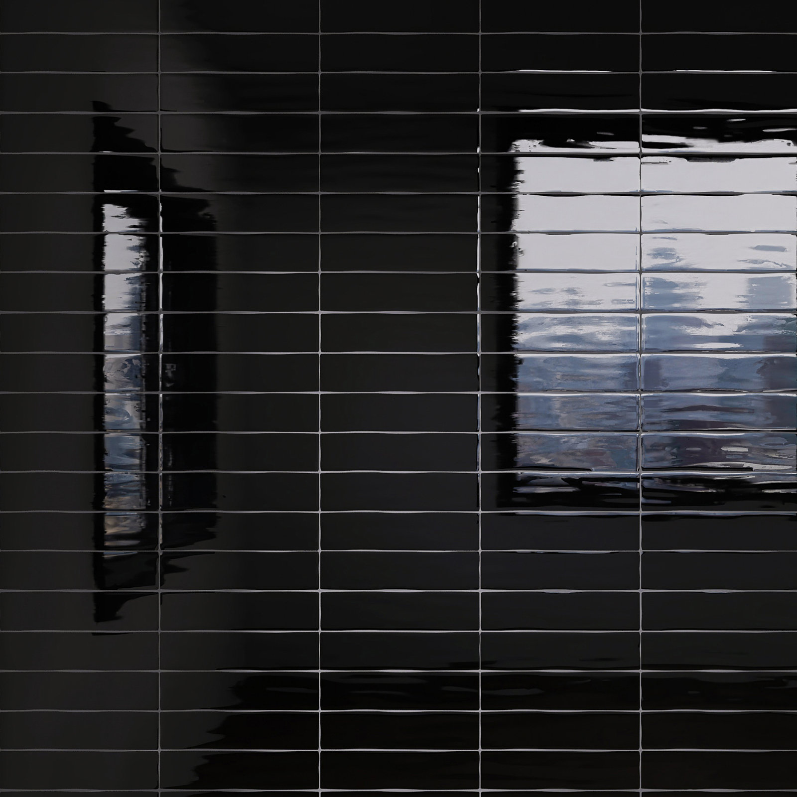 Kezma 3" x 12" Ceramic Subway Wall Tile, Black